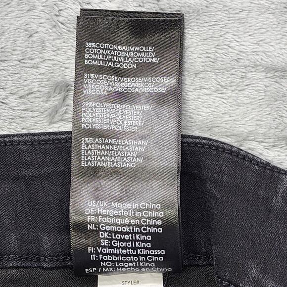 Liverpool Jeans Womens 18W Black Pull On Moto Front Back Seam Zip Hem Jegging - Picture 11 of 16